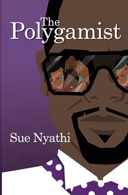 An atmospheric and colorful book cover of The Polygamist by Sue Nyathi depicting four complex women standing in front of a wealthy estate.