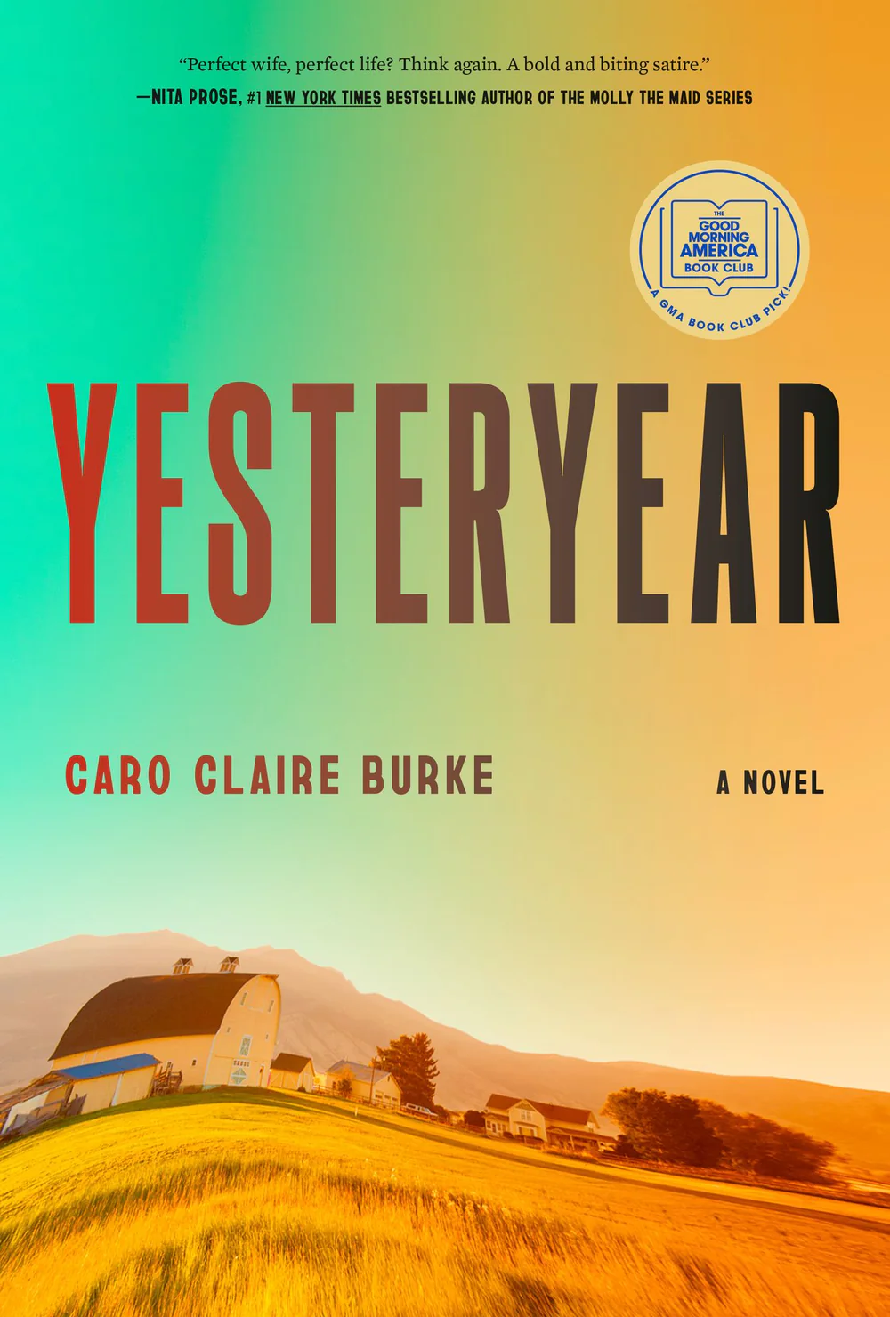 The official book cover of Yesteryear by Caro Claire Burke, featuring a haunting historical landscape suited for a time-slip fiction review.