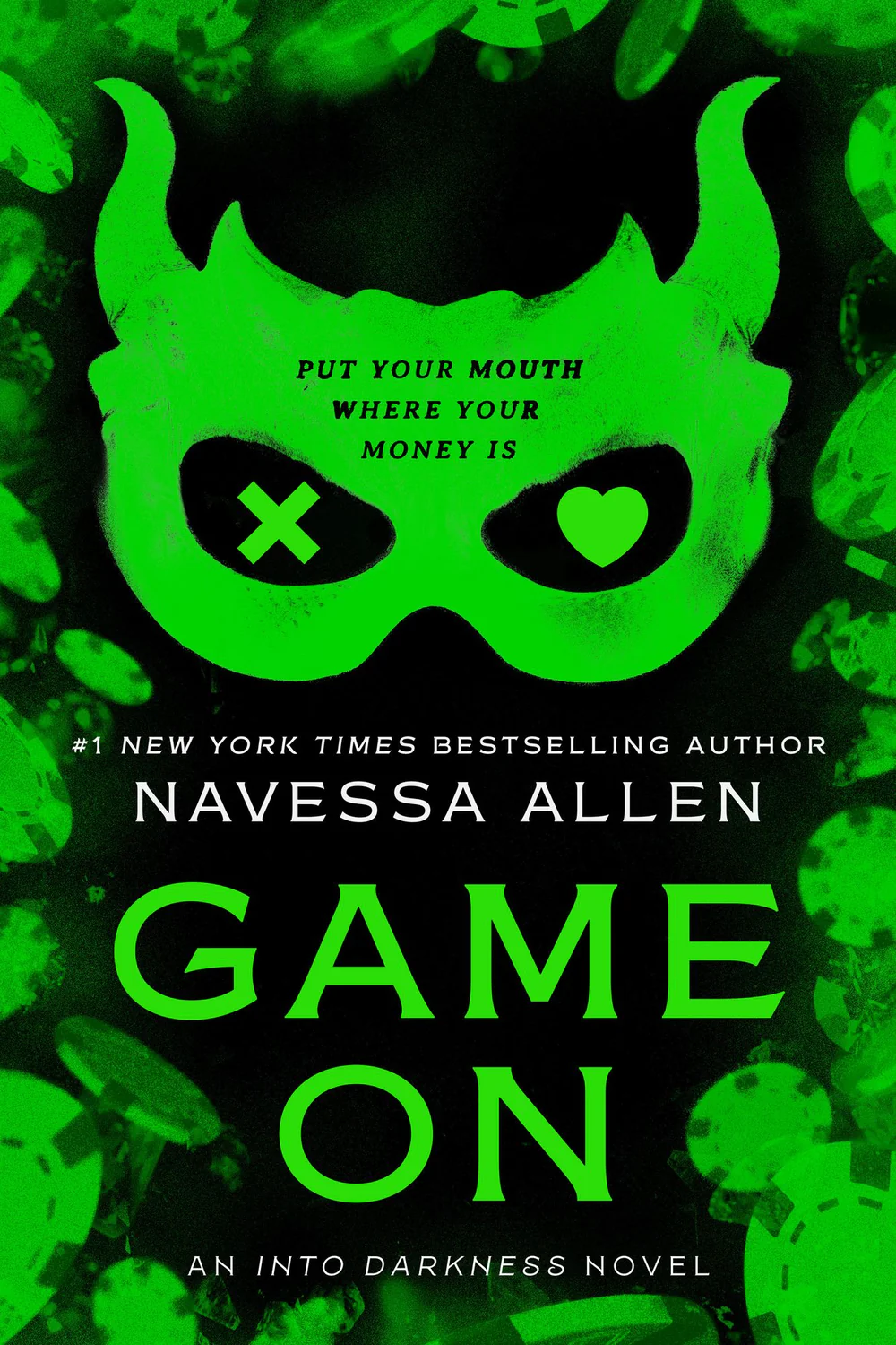 A high-tech glowing computer monitor displaying complex digital codes in a dimly lit hacker room, capturing the intense cyber-romance aesthetic of Game On by Navessa Allen.