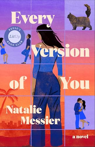 Minimalist emotional book cover for Every Version of You review featuring two silhouettes separating across a starry, fractured background.