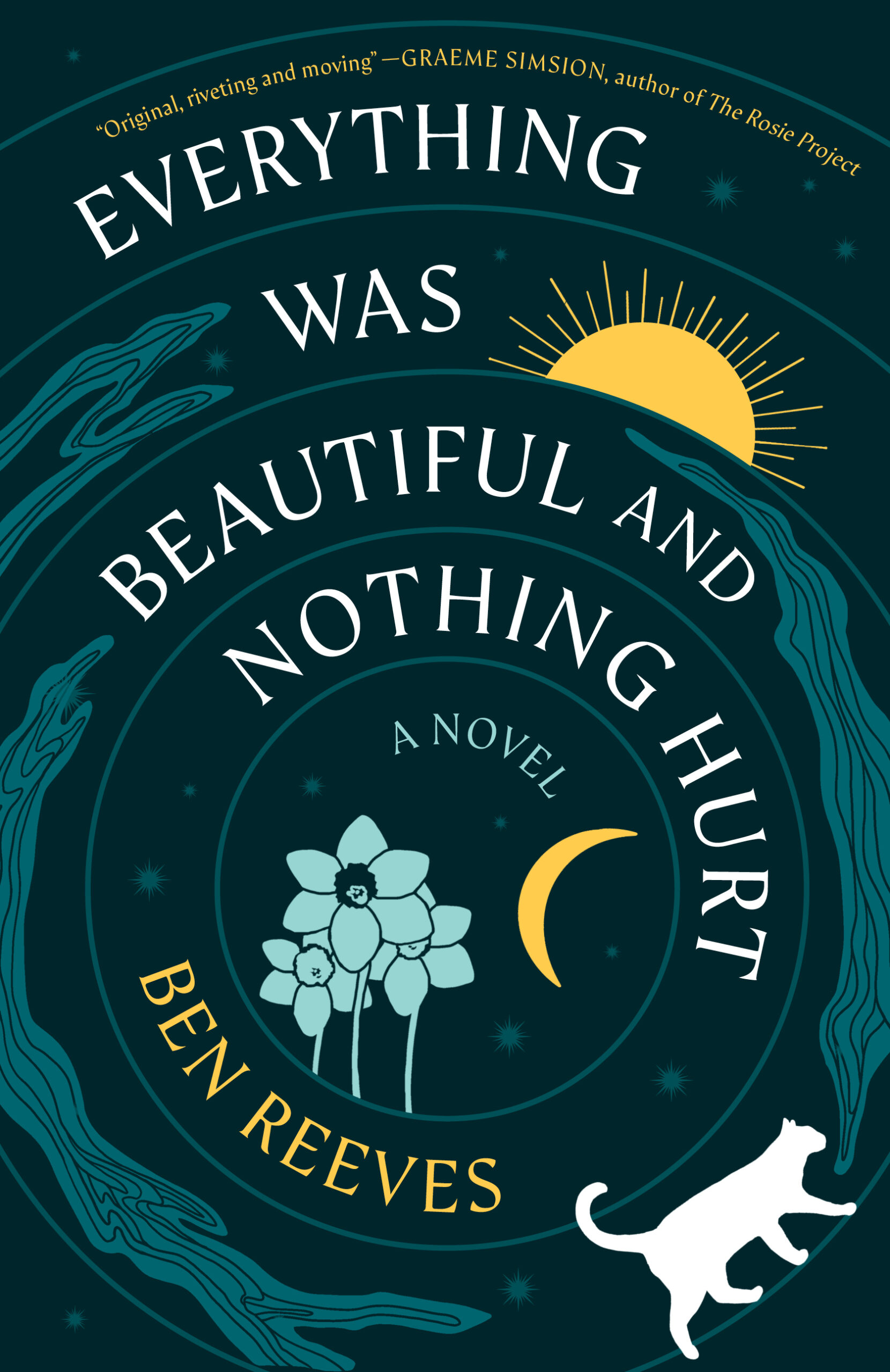 A fractured mirror reflecting a serene, sunlit meadow, capturing the psychological duality in Everything Was Beautiful and Nothing Hurt review.