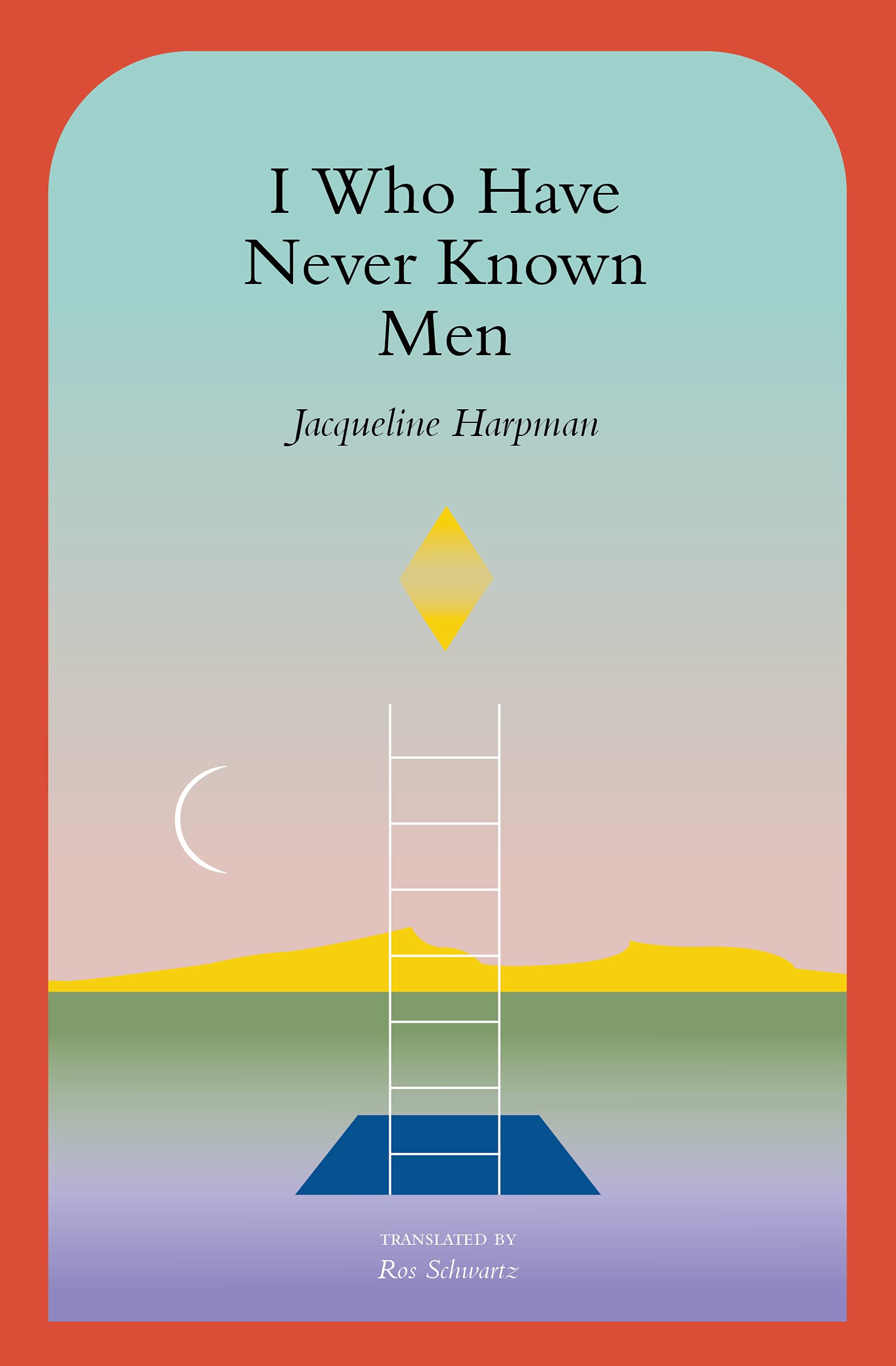 A haunting cover art illustration of I Who Have Never Known Men by Jacqueline Harpman featuring a lonely silhouette in a vast purple twilight landscape.